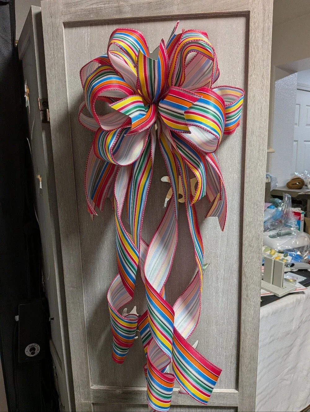 Bright Rainbow Striped Decorative Bow Rainbow Mexican Party Decor